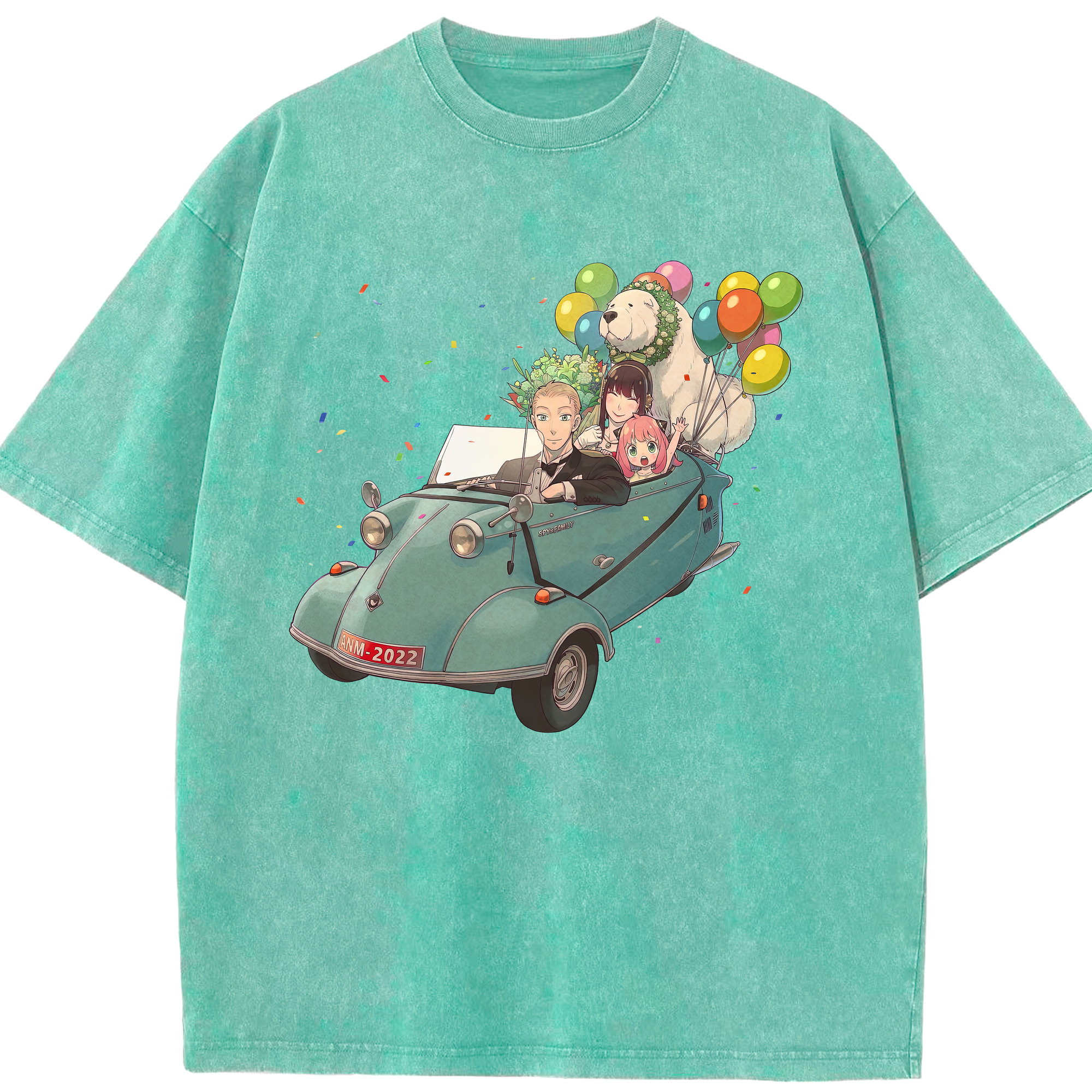 （画像用） SPY×FAMILY间谍家家酒 綿100% ヴィンテージ風 半袖Tシャツ（フロントプリント）